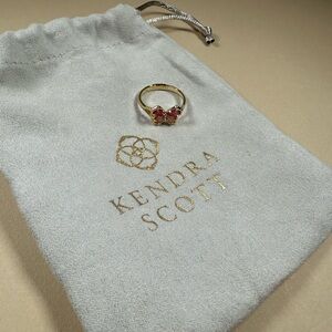 Kendra Scott Gold and Pink Dainty Butterfly Ring - size 9